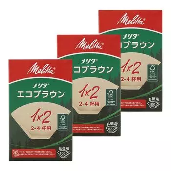Фильтровальная бумага для кофе Melita для 2–4 Eco 100 листов x 3 неотбеленные [оптовая закупка] чашки, коричневые, коробки,