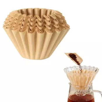 Фильтровальная бумага Liroyal Coffee Fresh Wave Wave Type Brown Filter, [100 шт.] Фильтр, Неотбеленный, Фильтр,