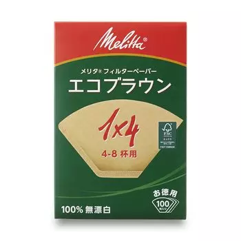 Фильтровальная бумага Melitta для чашек Eco Brown FSC Mix 1x4 Natural Brown 100 листов 4-8 PE-14GBN