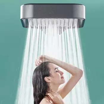 Фильтрованная душевая головка высокого давления с ручным управлением, 4 режима подачи воды, защита от засоров серый