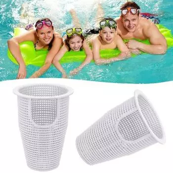 Фильтрующая корзина для насоса для бассейна, устойчивая к истиранию, простая в установке, универсальный фильтр для крупного мусора, сетчатый фильтр для насоса для бассейна белый