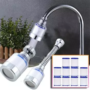 Фильтрующий элемент для кухонного крана, пузырьковый фильтр для воды, очиститель для ванной комнаты и душа, удаление хлора и тяжелых металлов для кухонного крана