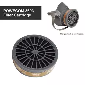 Фильтрующий картридж POWECOM 3603 для противогаза-полумаски 3600, фильтрующий блок для противоаэрозольного респиратора 1 Filter Box