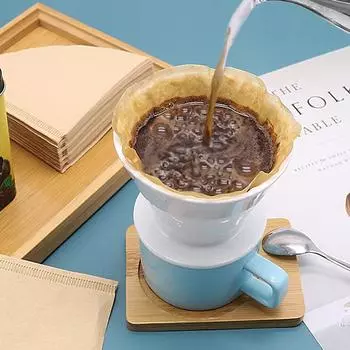 Фильтры для кофе, конусные фильтры 01 и 02, одноразовые натуральные бумажные фильтры, для кофеварок капельного и заливного типа