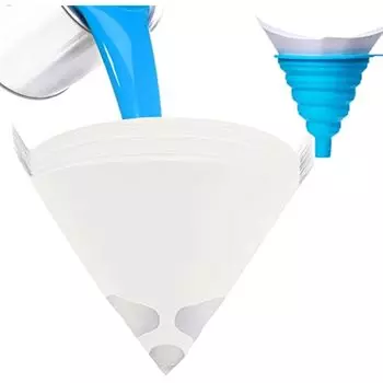 Фильтры для краски 100 микрон Фильтр для краски Конусы для краски с силиконовой воронкой 1 шт., Фильтр для краски 100 микрон с тонкой нейлоновой сеткой 51 Pack