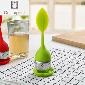 Фильтры для милых листьев Ароматизированные чайные принадлежности Силиконовые фильтры для чая с высокой термостойкостью Чайная утварь Заварники для чая Чайные пакетики оранжевый