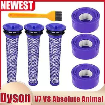 Фильтры HEPA и предварительные фильтры для беспроводных пылесосов Dyson V7 V8 Absolute Animal Motorhead, запасная часть