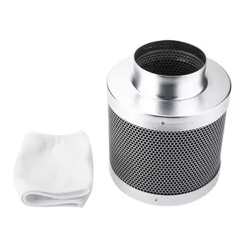 Фильтры из нержавеющей стали с углеродом 4 дюйма для гидропоники Keep Away Smell House Workshop чёрный