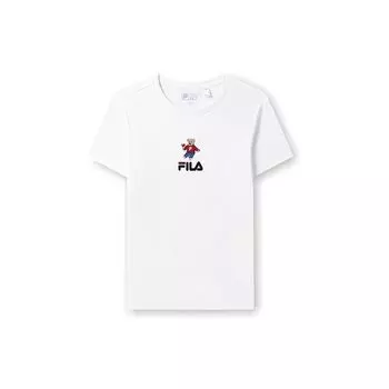 FILA 2023 Summer New Casual Bear Print Short Sleeve T-Shirt Women Tops White F51W328152FWT