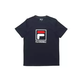 FILA Alphabet Logo Print Круглый вырез Повседневная футболка с короткими рукавами Мужские топы Синий F51M128124F-NV