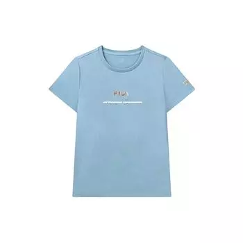 FILA Athletics Logo Print Training Short-Sleeve T-Shirt Women Tops Cool-Smoke-Blue A11W121104F-BU