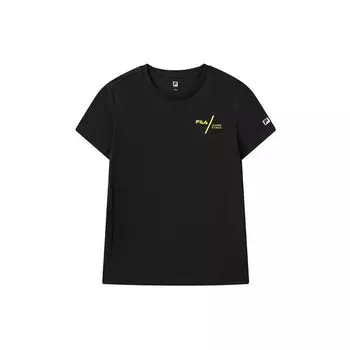Fila Athletics Series Letter Print Crew Neck T-Shirt Men Tops Black A11M021107G-BK