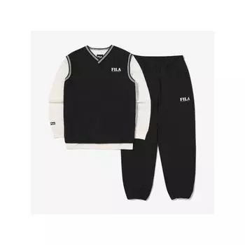 [fila Kids] 3pcs Woven Vest Top And Bottom Set Fk2fsg3101x Blk q0zFk2fsg3101xBlk BLACK/100
