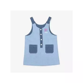 [fila Kids] Girls Overall Dress Fk2opf2103f Lde q0zFk2opf2103fLde LIGHTDENIM/110