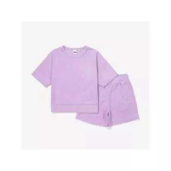 [fila Kids] Шорты с коротким рукавом для девочек, комплект Fk2fsf2202f Lvd q0zFk2fsf2202fLvd LAVENDE/110