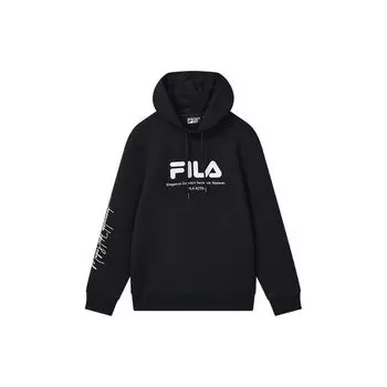 FILA Letter Logo Print Hoodie Men Tops Legendary-Blue F11M319206F-NV