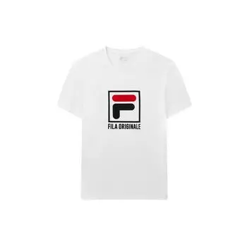FILA Letter Print Fashion Casual Sports Round Neck Short Sleeve T-Shirt Men Tops White F61M028124FWT