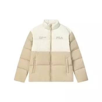 Fila Loose Casual Minimalist Stand Collar Color Block Logo Long Sleeve Down Jacket Unisex Outerwear F11U249903F-LK