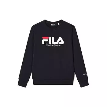 Fila Loose Logo Knit Pullover Sweater Unisex Tops Legendary-Blue F11U249201F-NV