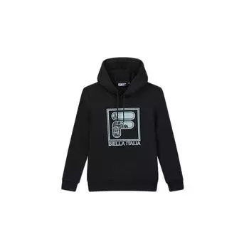Fila Мужская толстовка с капюшоном и шнурком с логотипом, черные F11M018206F-BK