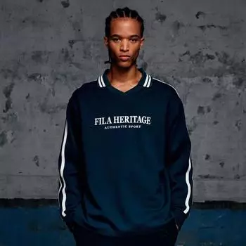 Fila New Heritage Collar Sweatshirt Fe2pof6102x Dgr DARK GREEN/095