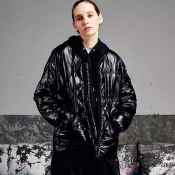 Fila [обратный сезон] Fila Sport Lightweight Padding Fe2djf6105x Sbk SHINY BLACK/090