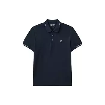 FILA Повседневная однотонная рубашка поло с короткими рукавами, мужские топы, легендарный синий F11M122101F-NV