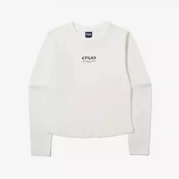 Fila Semi Crop Small Logo Long Sleeve Tee Fs2rlg3151f Swh SAND WHITE/W85