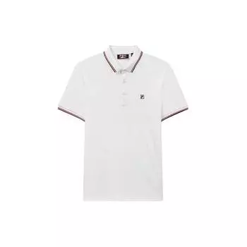 FILA Solid Color Sports Short-Sleeve Knit Polo Shirt Men Tops White F11M021121G-WT