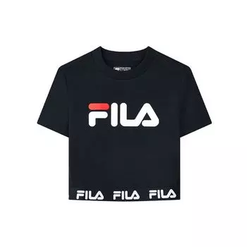 Fila Спортивная футболка с логотипом и коротким рукавом, женские топы Legend-Blue F11W138105F-NV