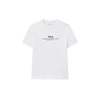 Fila Streetwear Ретро Повседневная футболка с коротким рукавом Мужские топы Белый F11M038138F-WT