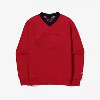 Fila Толстовка с V-образным вырезом для тенниса Fs2pog3362f Drd DARK RED/W95