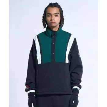 Fila Uni Loose Fit White Rock Woven Patch Half Zip Sweatshirt Fs2poe4122xblk BLACK/095