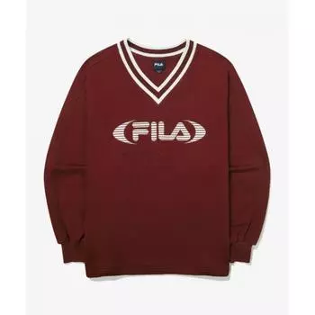 Fila Толстовка с логотипом и V-образным вырезом Fs2pog3151fwin WINE/W85