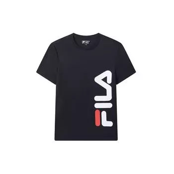 Fila Вязаная повседневная спортивная футболка с круглым вырезом с коротким рукавом, мужские топы Legend-Blue F11M028163F-NV