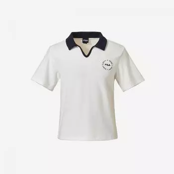 Fila Woman CoTTon Terry Collar T shirT fs2Tsg2452f Owh 90