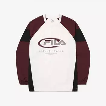 Fila [worn By Han So Hee] Color Block Woven Sweatshirt Fs2pog3105x Win WINE/095