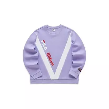 FILA x Wilson Co-Branded Fashion Sports Pullover Sweatshirt Women Sweatshirt Heather-Purple A11W043221F-VT