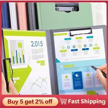 File Folder Clipboard Writing Pad Memo Clip Board Double Clips Test Paper Storage Organizer School Supplies Office Stationary