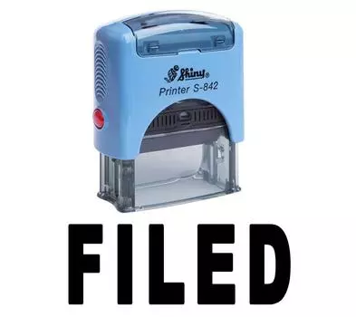 FILED Self Inking Rubber Stamp Custom Shiny Office Стационарный штамп Impression Area 14 mm x 38 mm чёрный
