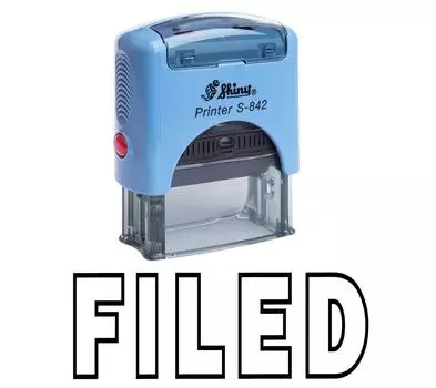 FILED Self Inking Rubber Stamp Office Стационарная индивидуальная блестящая печать Impression Area 14 mm x 38 mm чёрный