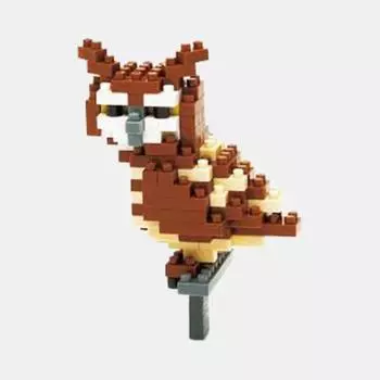 Филин Nanoblock, корейская популярная марка Bandai