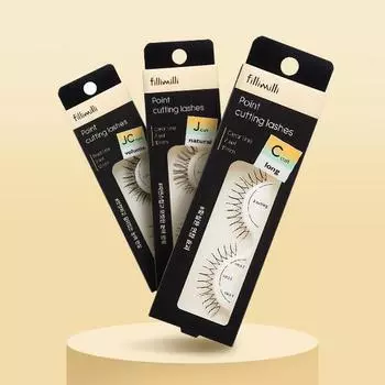 FILLIMILLI Point Cutting Eyelashes 02 Natural J Curl (10mm)