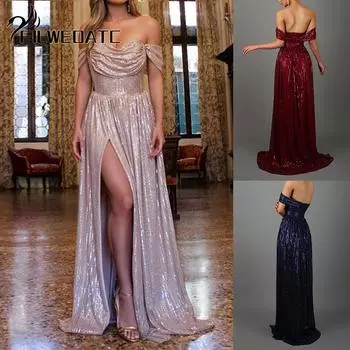 Filweoatc Приталенное платье-комбинация с пайетками S