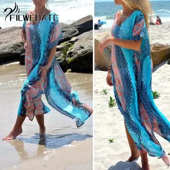 Filweoatc Robe Пляжное платье Женская верхняя одежда Длинный халат