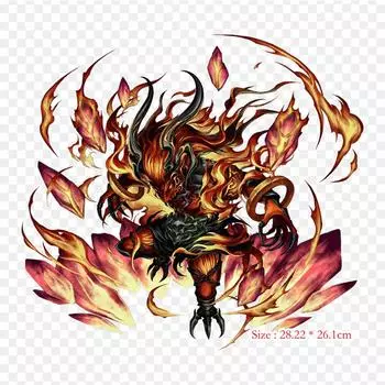 Final Fantasy Brave Exvius Ifrit Final Fantasy Brave E Утюг на термопереносной печати Виниловые нашивки Наклейка для одежды DIY Аппликации Моющиеся нашивки