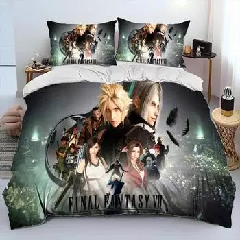 Final Fantasy Series Игры Комплект постельного белья для мальчиков и девочек Twin Queen King Size Пододеяльник Наволочка Кровать для мальчиков Взрослый Домашний текстиль EU Single 135x200cm