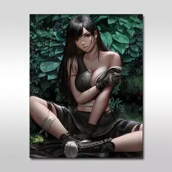 Final Fantasy Tiffa 5D Алмазная вышивка крестом Аниме Девушка Картина 20X30CM