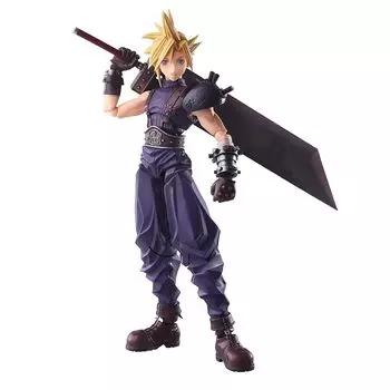 Final Fantasy VII приносит искусство Cloud Strife Изготовлена из ПВХ, окрашена, подвижная фигурка.
