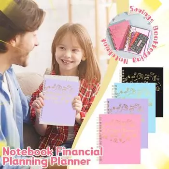 Финансовая книга Книга бюджета наличных денег Блокнот B5 Финансовое планирование План Книга Сбережения Денег Счетная книга One Size чёрный